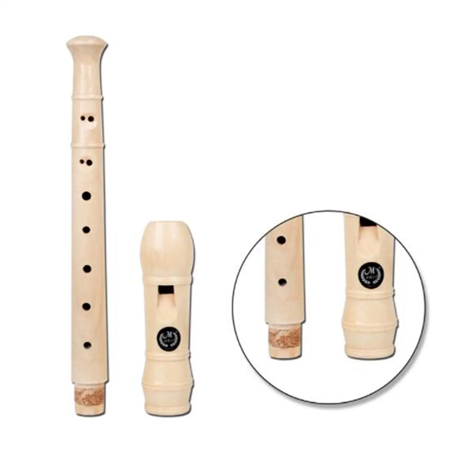 Wooden Soprano Recorder Children Educational Tool Musical 8 Holes Long Flute Recorder Instrument for Beginners Musicians