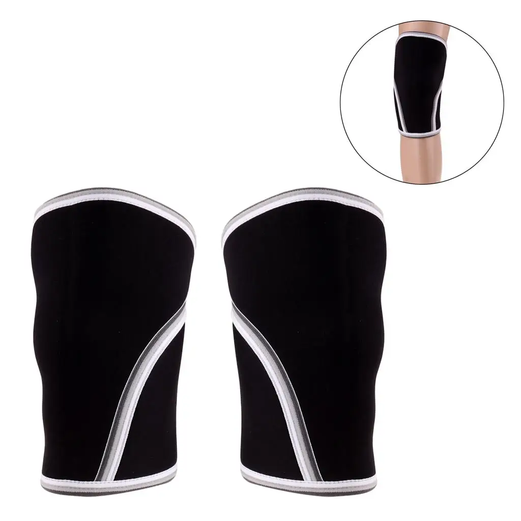Knee Sleeves Support  Weight Lifting Squats Brace PAIR (7mm)