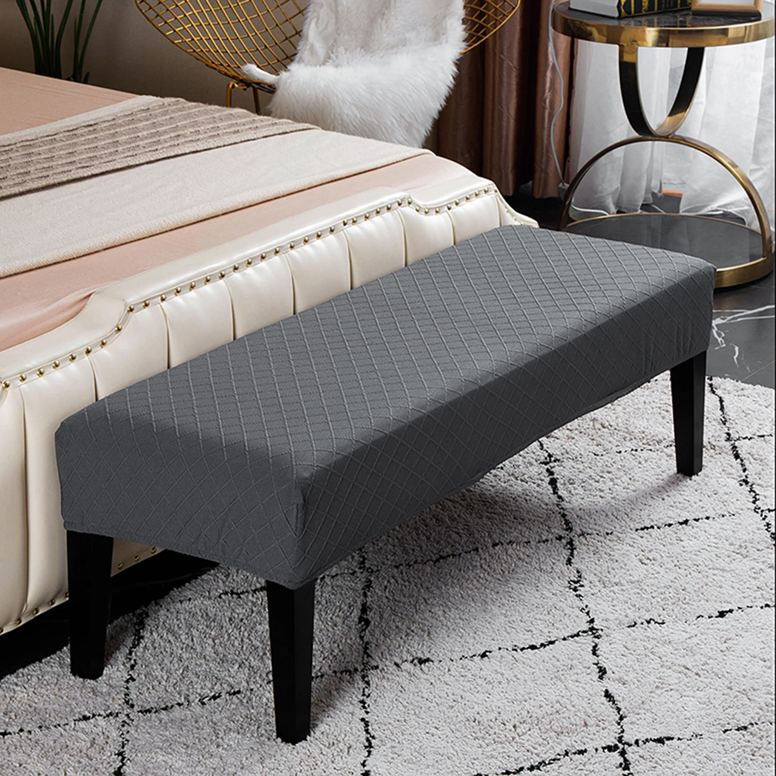 Bench Covers for Dining Room Soft Thick Velvet Bench Slipcover Bed Bench Cover