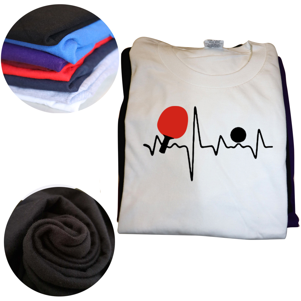 Lustige Ping Pong Herzschlag T Shirts Grafik Baumwolle Streetwear Kurzarm Oansatz Harajuku Tischtennis T-shirt Herren Kleidung – Detail 4