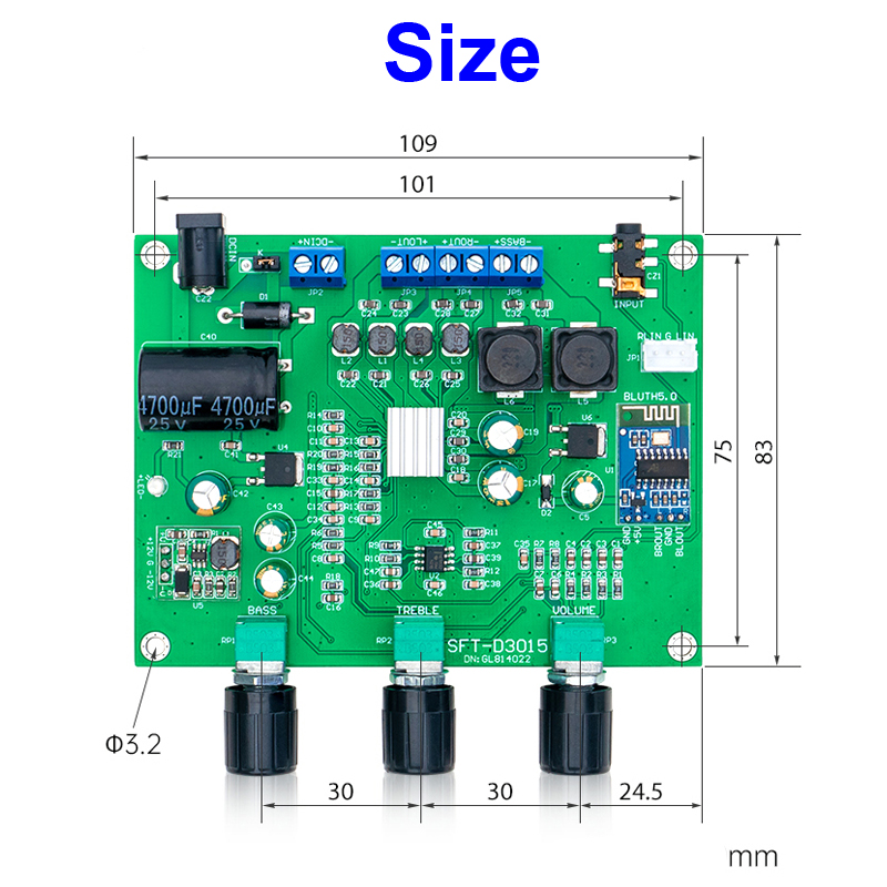 Title 3, 2*15W+30W Bluetooth 5.0 Power Amplifiers 2.1 Ch...