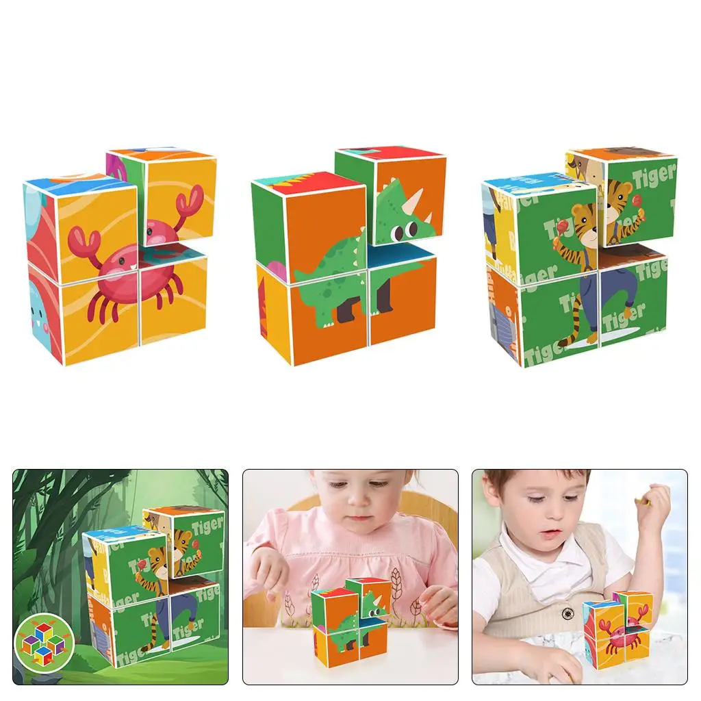 Montessori Cubes Building Blocks Magnetic Block Puzzle Early Learning Stacking Toys for Kids Children
