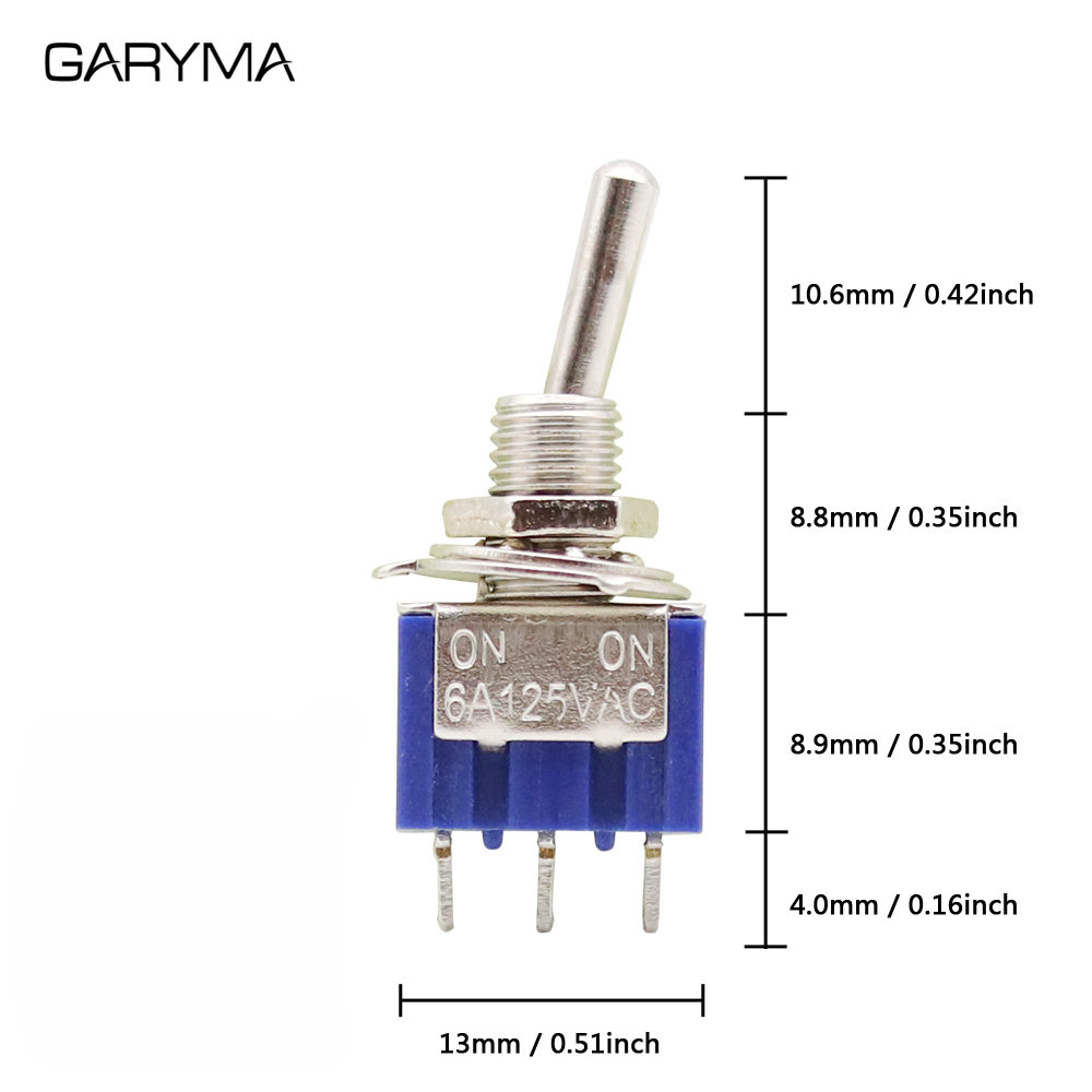 5Pcs Kippschalter AUF-OFF/AUF-WEG-AUF 3/6 Pin 2/3 Position Rast MTS-102 103 202 203 3A250V/6A125V Power-Taste Schalter Auto – Detail 6