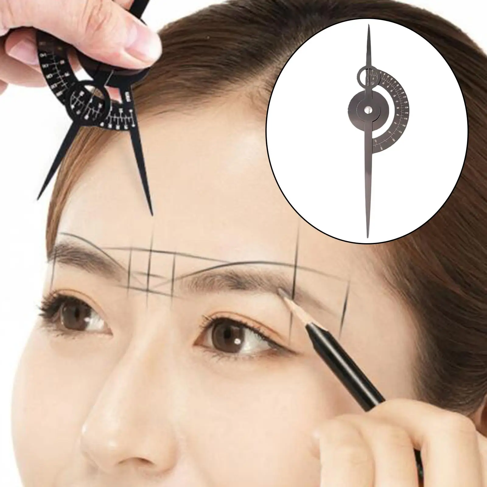  Ratio Caliper Eyebrow Stainless Steel Ruler for Permanent Makeup Shaper DIY 