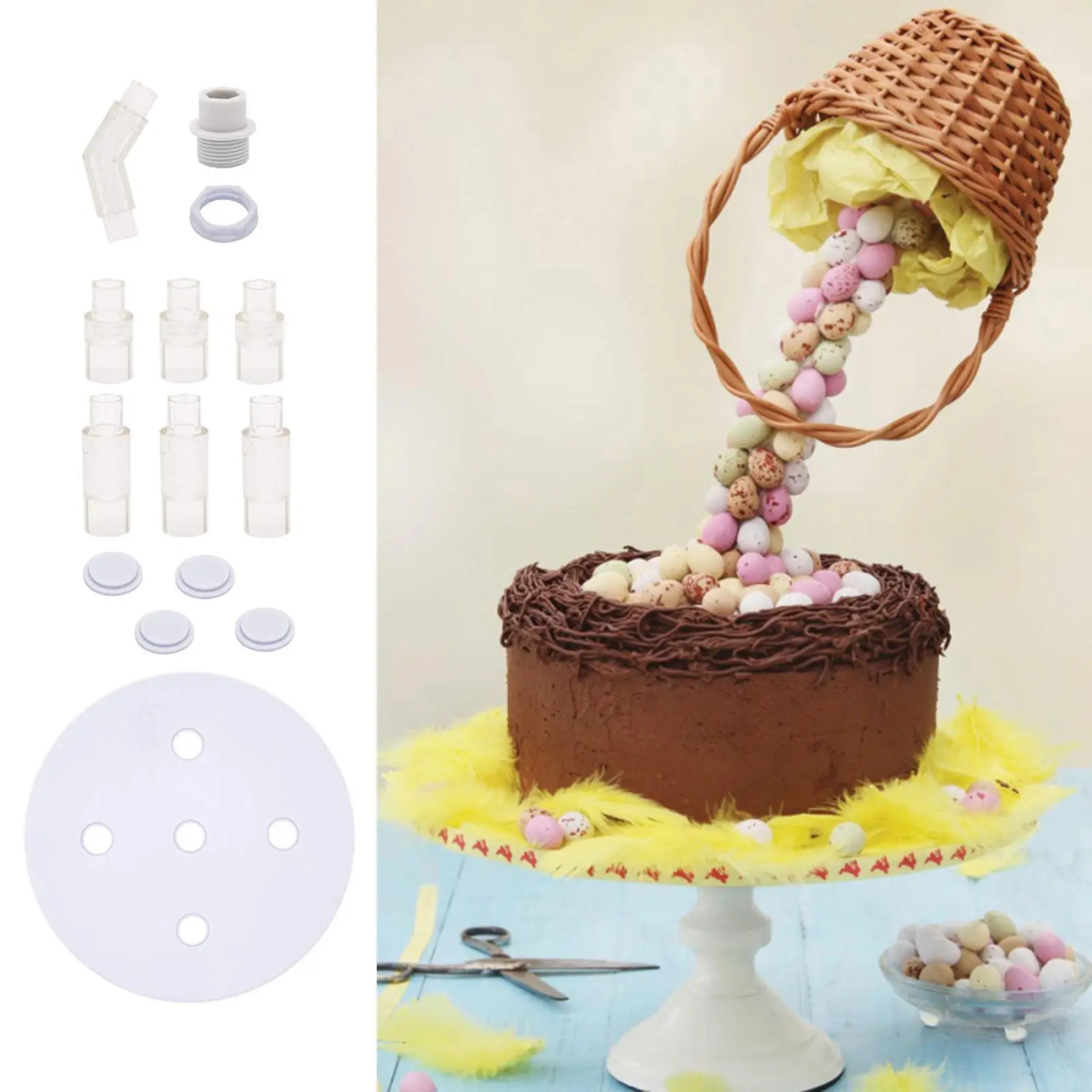 Cake Stand, DIY Cake Tools Cake Pouring Kit ,Hanging Decorative ,Reusable for Cake Decorating Party Wedding Anniversary Party
