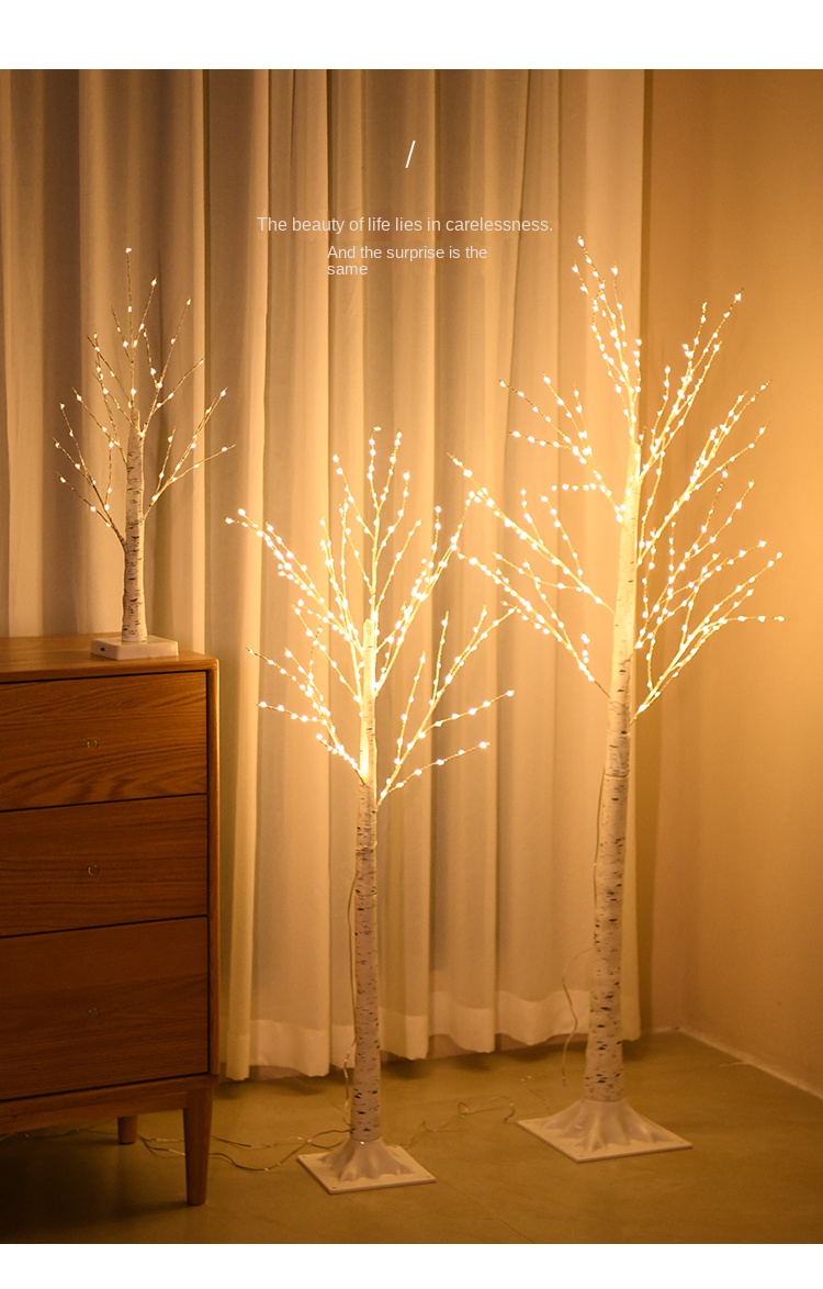 Dekoracja świąteczna Brzozowa lampa LED do sypialni do krajobrazu Świecąca dekoracja Noworoczna Dekoracja drzewa Światło świąteczne prezent