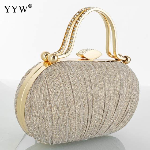 Pochette De Soirée Femme Avec Chaîne Amovible - 20x11.5x6.8cm, Polyester, Argenté/Noir