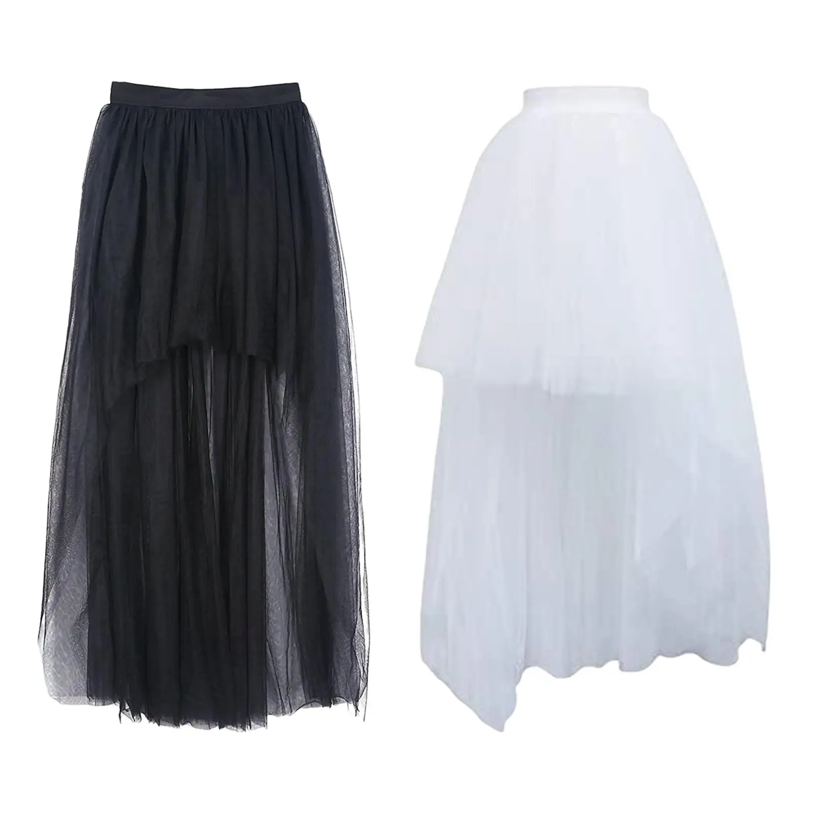 Women High Low Tutu Skirts Swallowtail Skirt Dress Tulle Skirt for Photo Prop Dress up Bridal Shower Formal Stage Performance