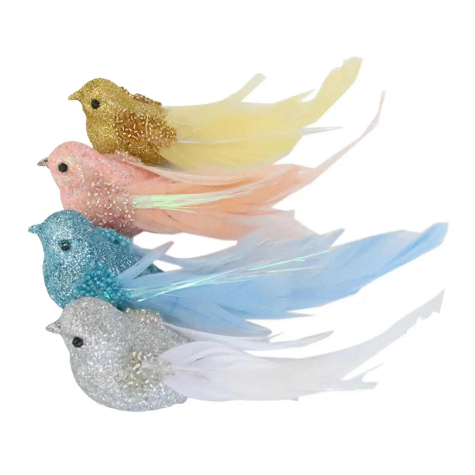 4 Pieces Simulation Foam Birds Fake Parrot Parrot Figure Artificial Birds for Garden Window Floral Arrangement DIY Crafts Home