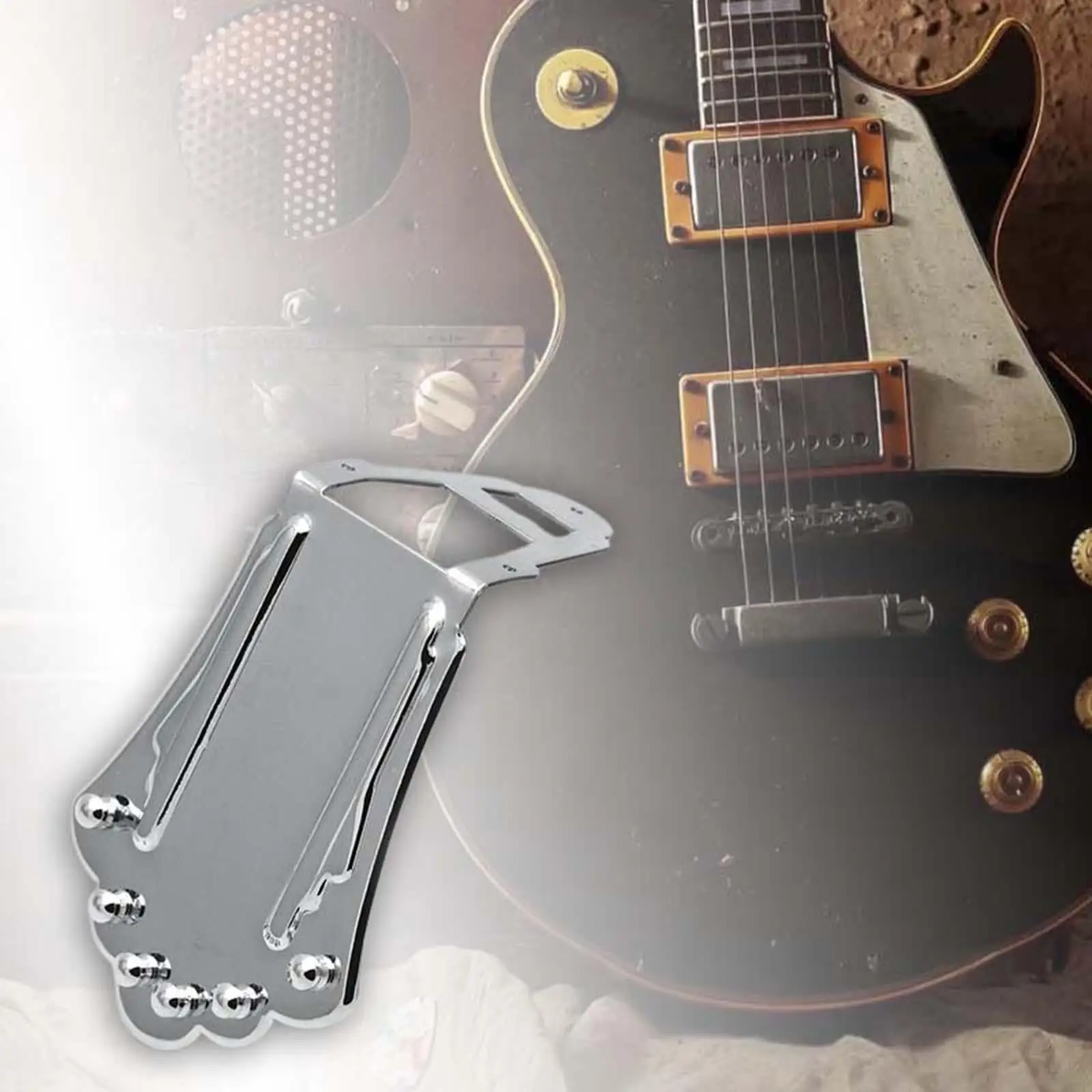 Guitar Trapezoidal Tailpiece Bridge Musical Instrument Accessories Jazz Guitar Bridge Tailpiece for Archtop Guitar Replacement