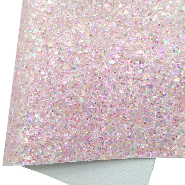 Pink Chunky Glitter Leather Rainbow Fine Glitter Leather Flowers  Butterflies Printed Synthetic Leather For Bows DIY 21x29CM Q614