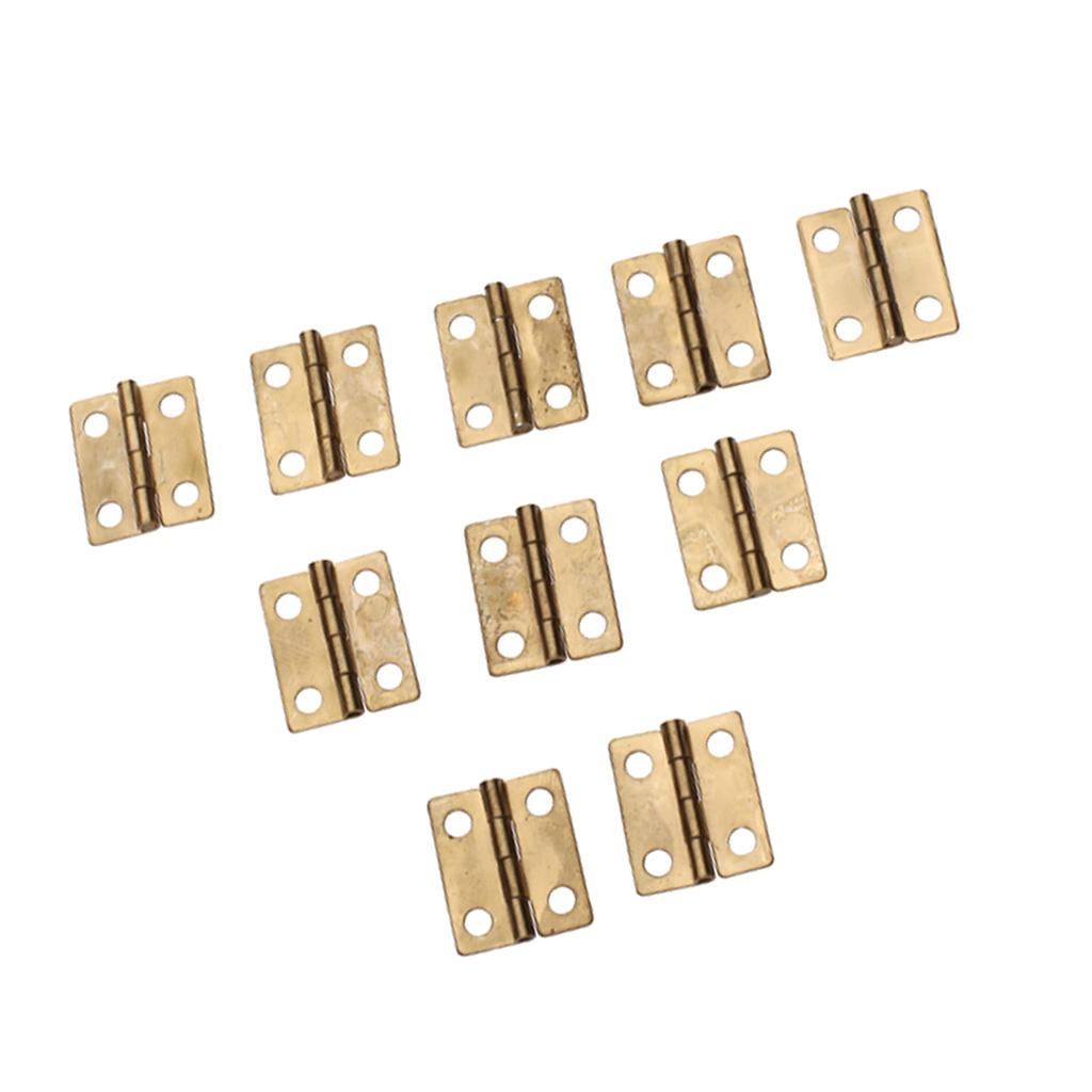 10x Antique Brass Mini Hinges Small Butterfly Butt Hinges for Wooden Jewelry Boxes Chests Furniture