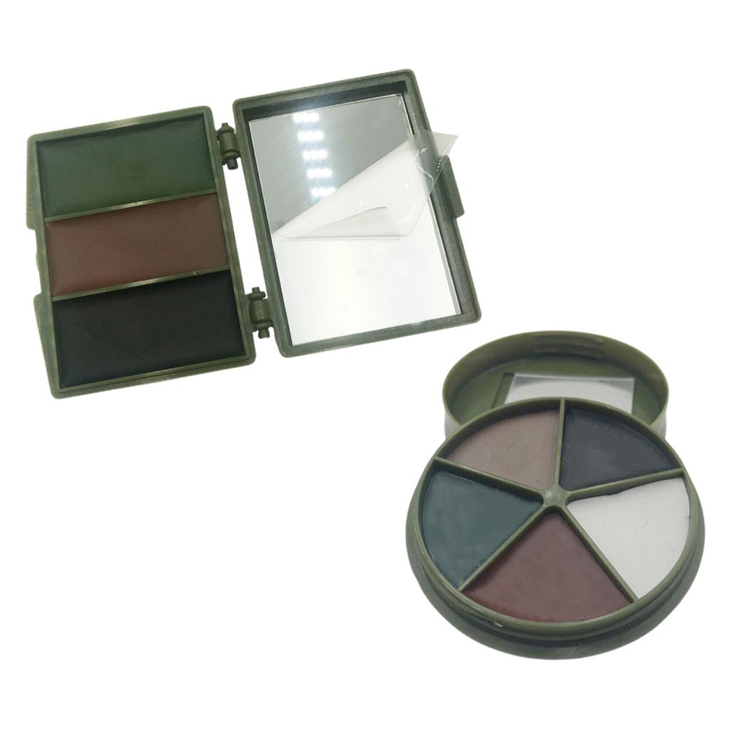 Compact Camouflage Face Paint with Mirror Palette Forest Digital Makeup Kit for Game Stage Performance