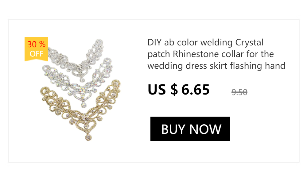 DIY Schweißen Kristall Patch Strass Ausschnitt für das Hochzeitskleid Hand Nähen Kleidung Zubehör YL007 – Detail 7