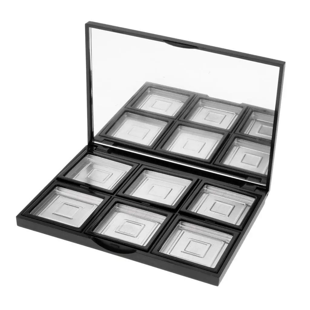 6 Compartments Empty Makeup Palette with Tin Pan Pressed Powder Eyeshadow