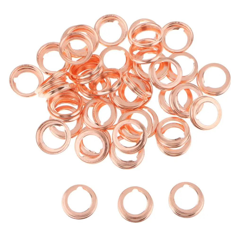 50 Pcs 14mm Car Oil Drain Plug Gasket Crush Washer Rings for toyota   for vw  Etc Auto Car Accessories