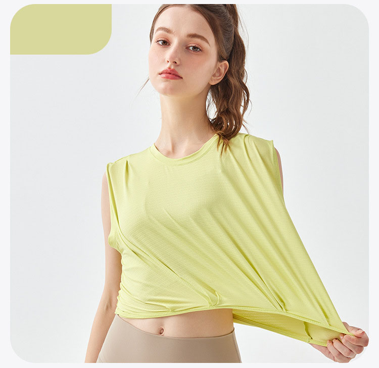 Leichtes Sport-Tanktop für Damen – atmungsaktives, ärmelloses Yoga-Workout-T-Shirt für Fitness – Detail 16