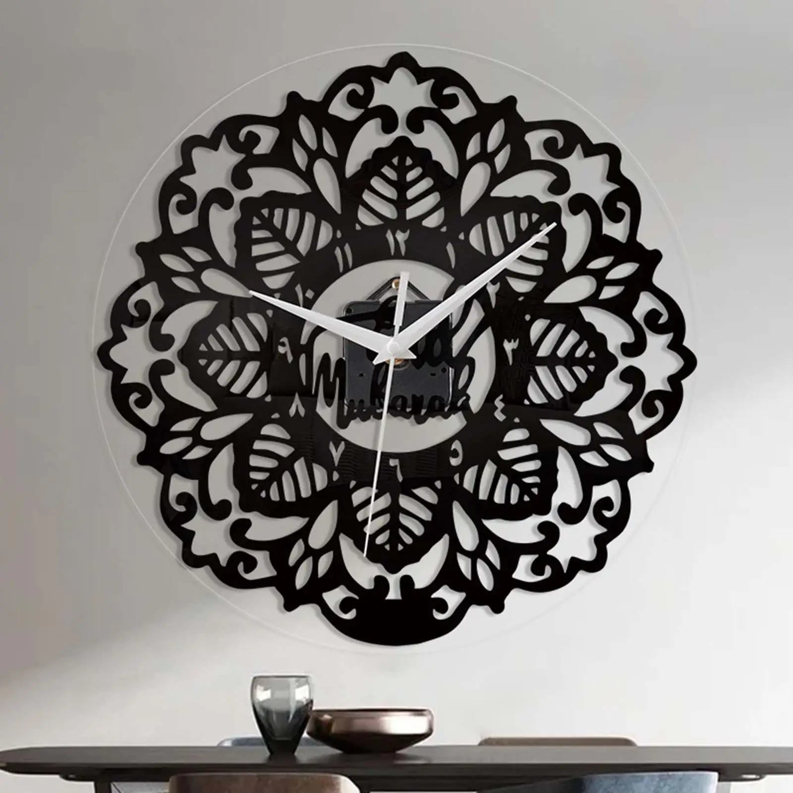 30cm Islamic Wall Clock Quartz Clocks Watches Acrylic Non Ticking for Muslim Eid Ramadan Bedroom Living Room Decors Home Office