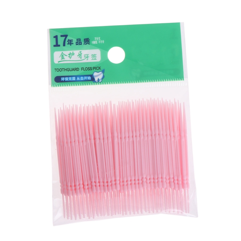 Best of 100Pcs / Lot Soft Plastic Double-headed Brush Stick Floss Pick Toothpick Oral Care Reviews & Tips - Image 6