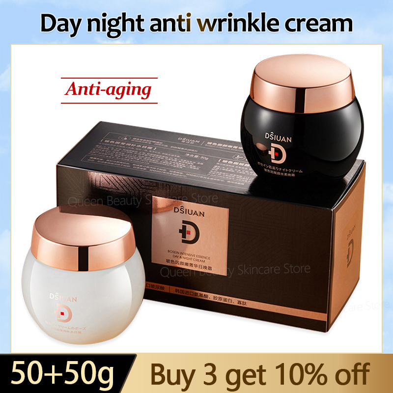 Best of 50g+ 50g Collagen Anti-Aging Wrinkle Cream Hyaluronic Acid Whitening Moisturizing Shrink Pores Skin Care Day Night Face Cream Reviews & Tips