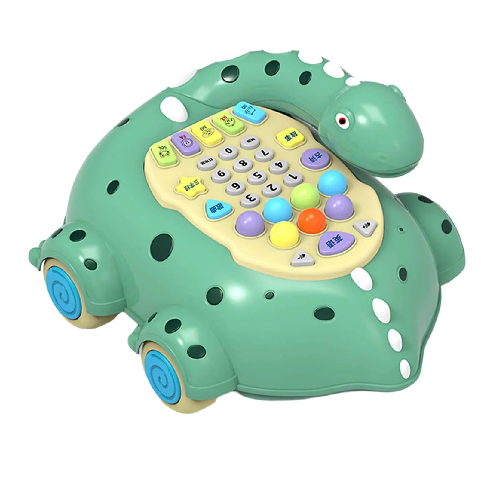 Baby Telephone Toy Pretend Play Multifunctional Pull Toys Kids Musical Telephone Toys Car for Development Sensory Gift Learning