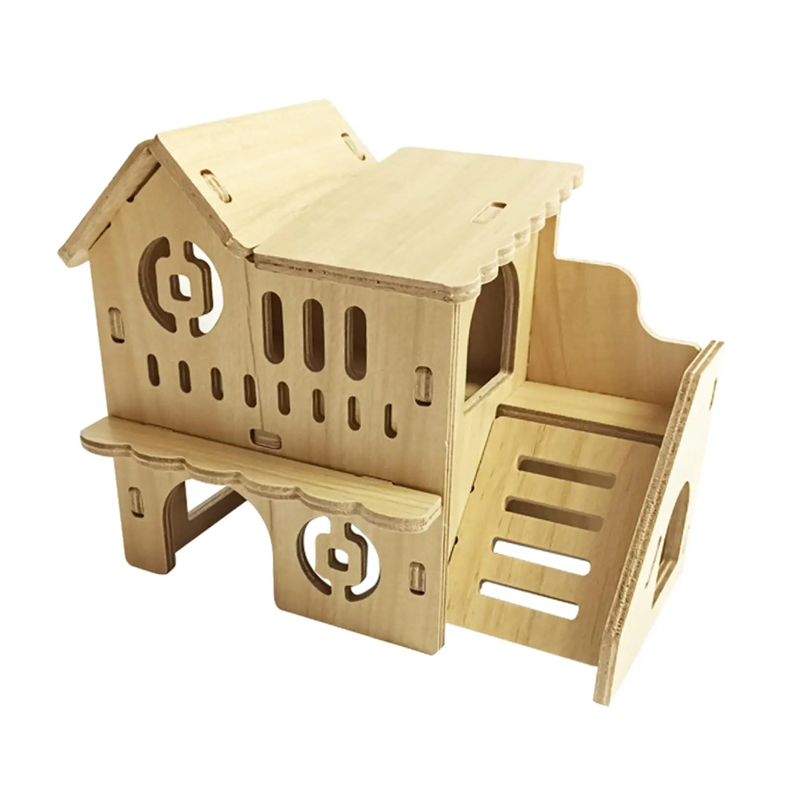 Washable Hamster Hideaway Small Animal Habitat Decor Wood Small Animal Hideout Hut Play Toys Hamster House for Dwarf Mice