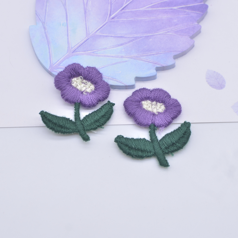 20 Stücke 25*30mm Gestickte Strickblume für DIY Kopfschmuck Clips Bogen Haar Kreis Dekor Zubehör Handgemachte Kleidung Patches – Detail 6