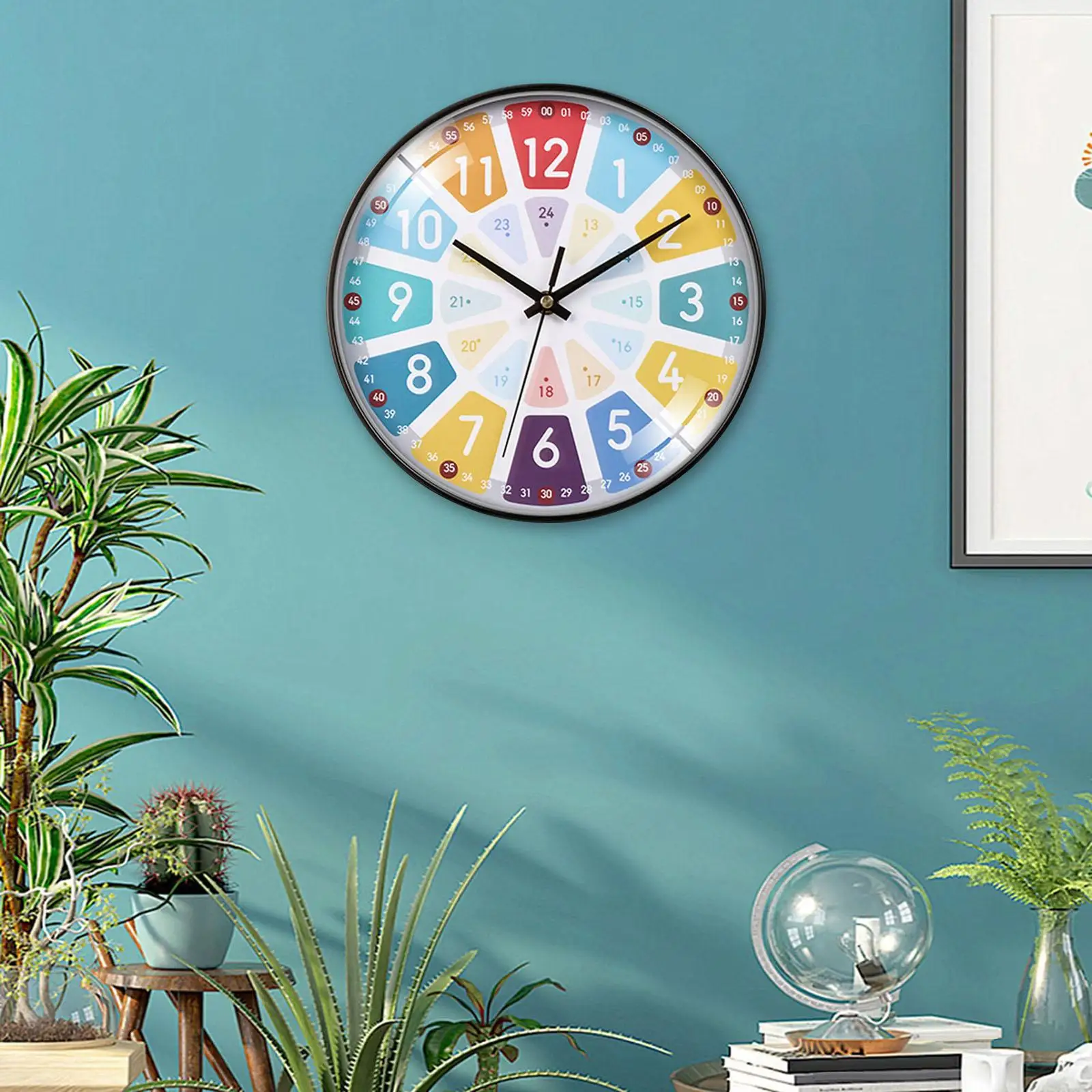 12inch Teaching Clock with Silent Ticking Modern for Teacher`S Children`s Bedrooms Props Classroom School