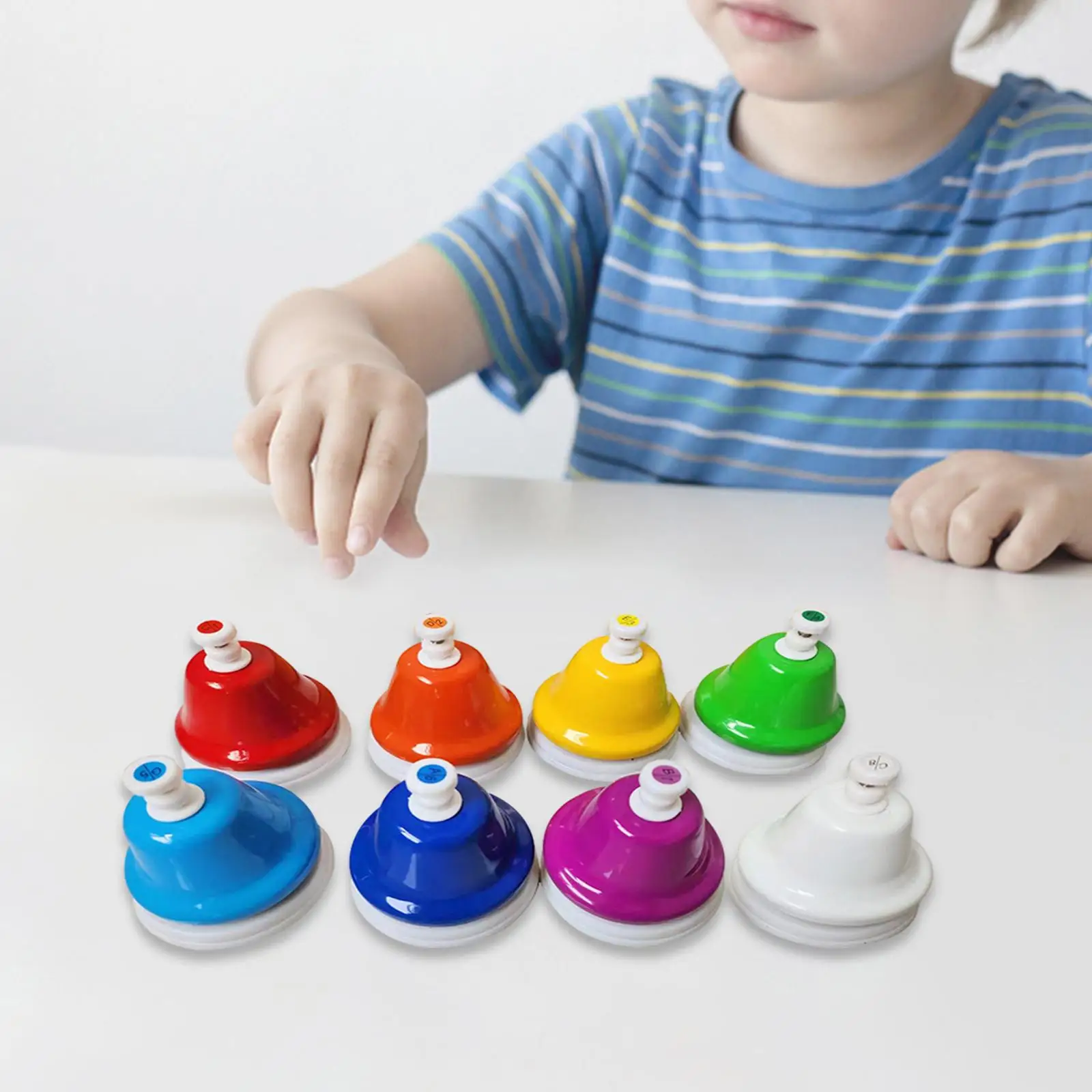 Desk Bells for Kids Colorful Musical Learning Toys 8 Notes Desk Bells Birthday Gift Musical Teaching Kids Play Desk Bells