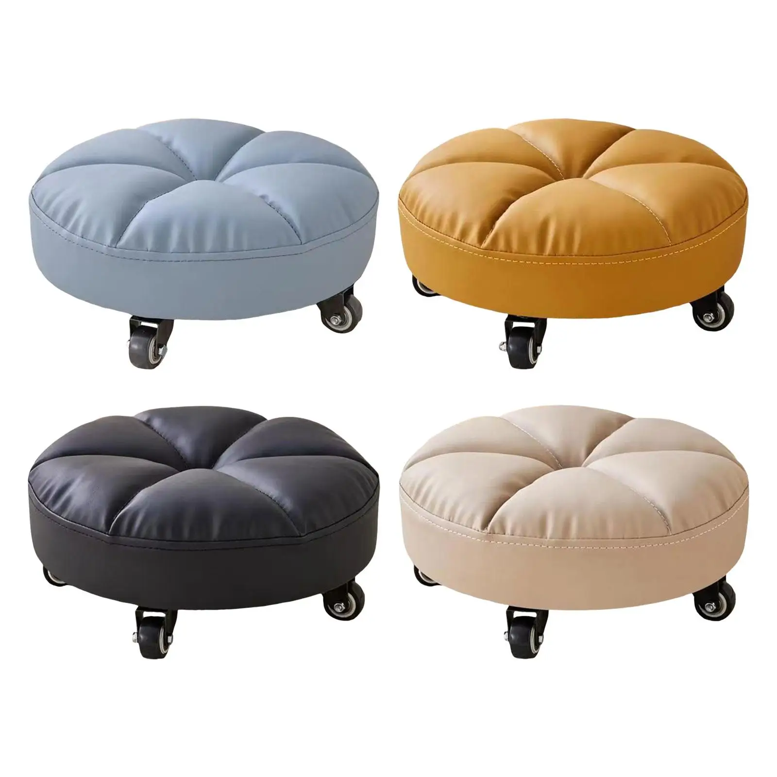 Rolling Stool Pedicure Stool Mini Stool Low Roller Seat Stool for Office Garage Home