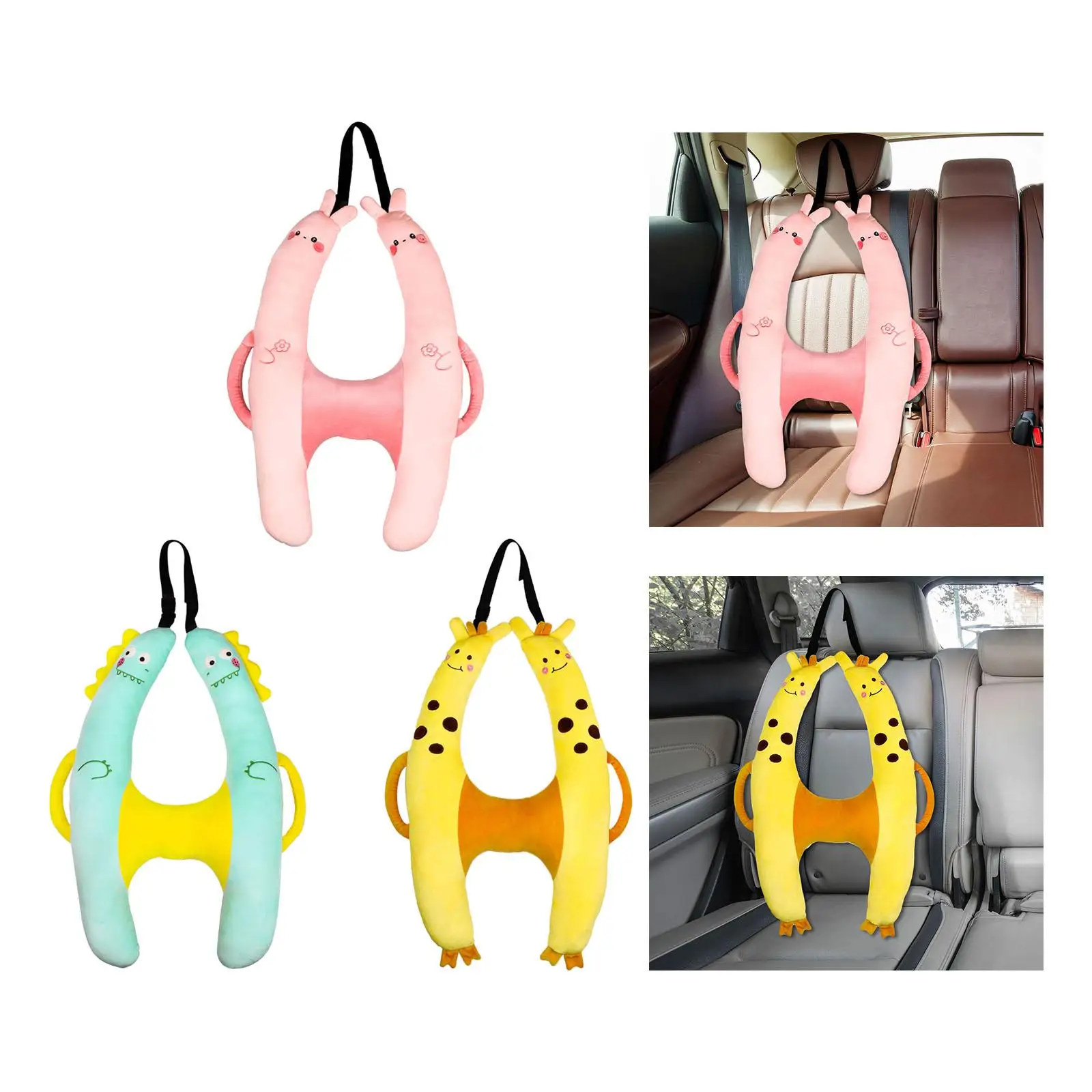 Car Backseat Travel Pillow Cushion Easy to Install Support Head and Body for Children Road Trips Use Auto Accessories Soft