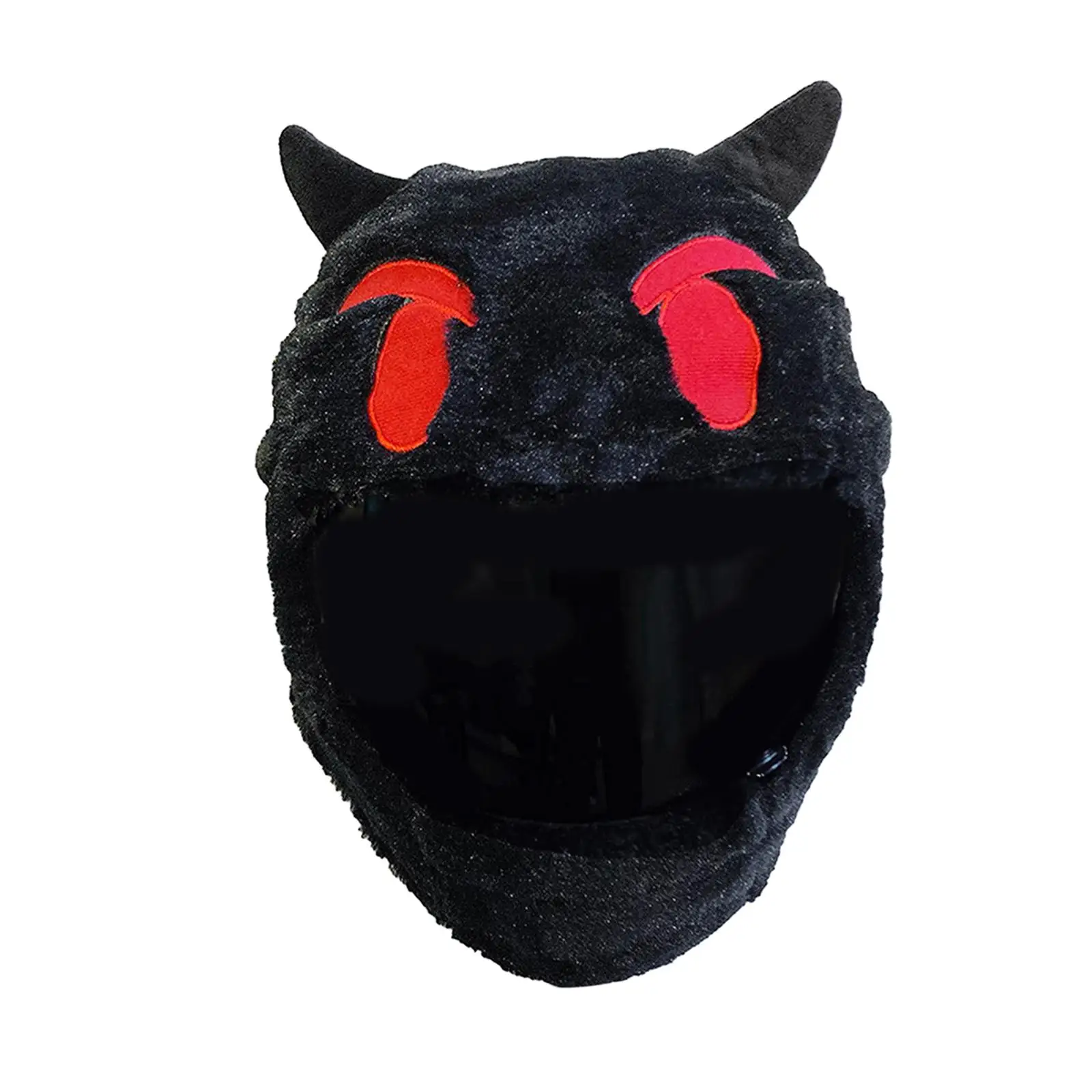 Devil Motorcycle Helmet Cover Cute Warm Motorbike Accessories Decorative Plush Helmet Cover Full Face Helmet Protective Cover