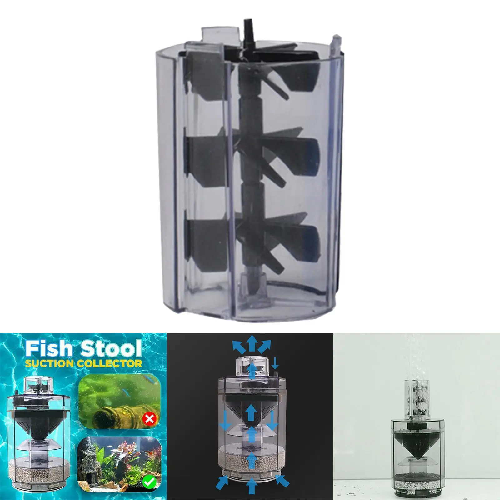 Spiral Fan Flow Promoting for Fish Stool Suction Collector Tank of Fish Filter Bucket