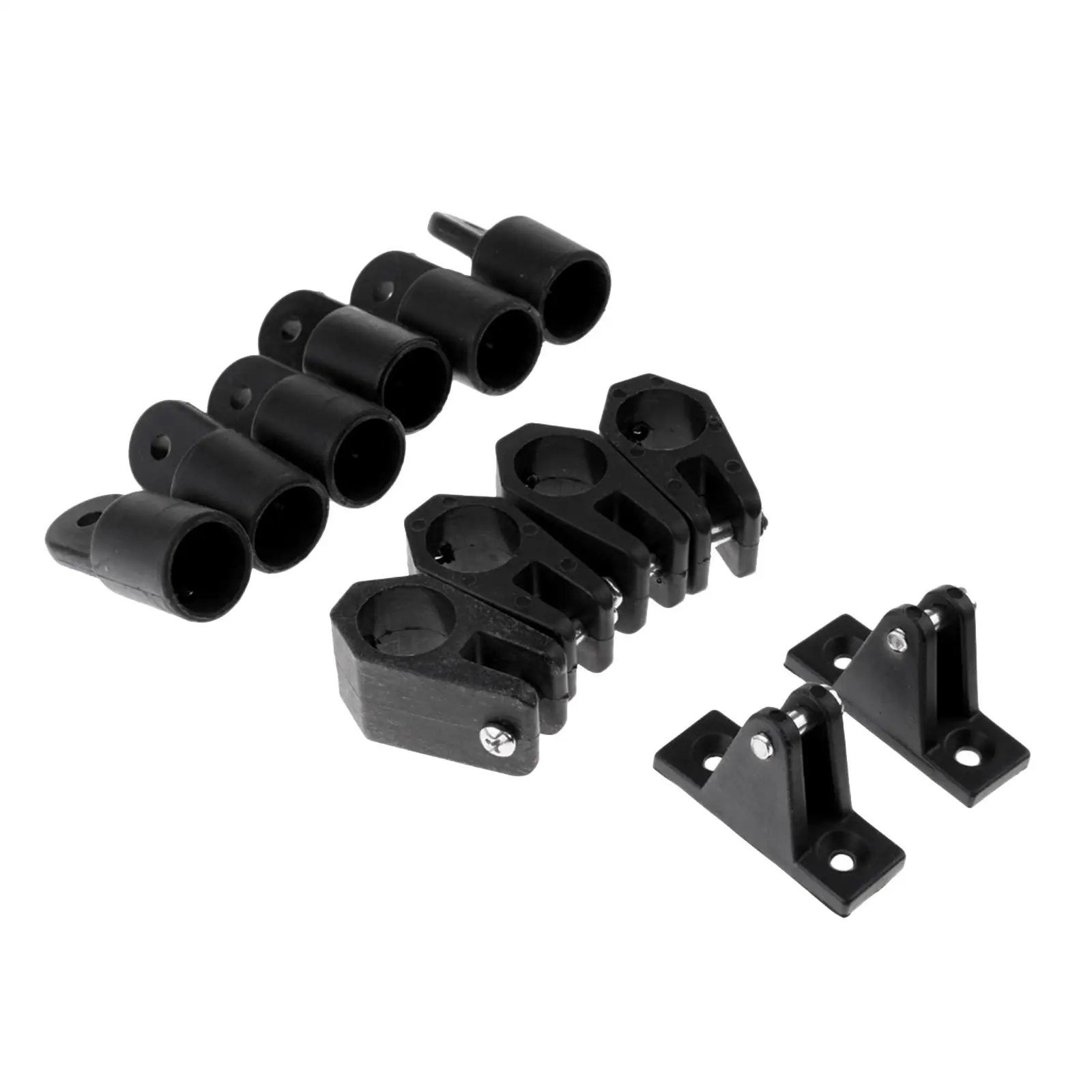 12 Pieces Set 7/8`` Boat Bimini Top Nylon Fittings - Eye End+Jaw Slide+Hinge