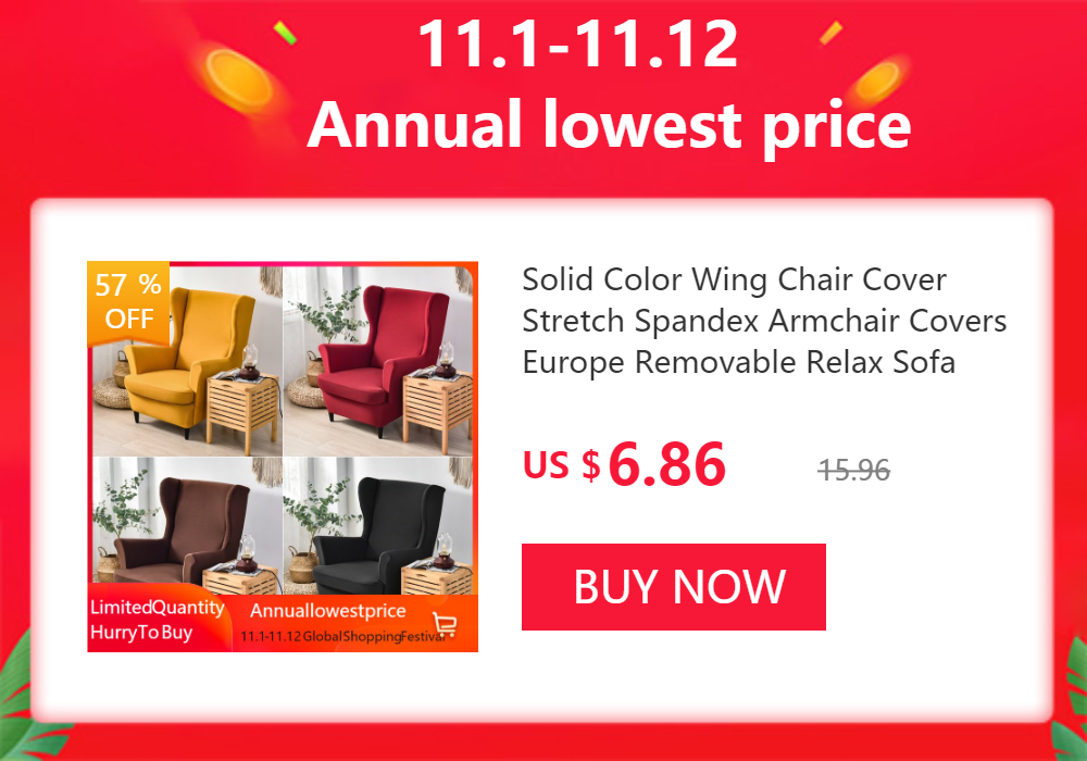 Polar Fleece Wing Chair Cover Stretch Spandex Wingback Armchair Covers Solid Color Relax Sofa Slipcovers With Seat Cushion Cover