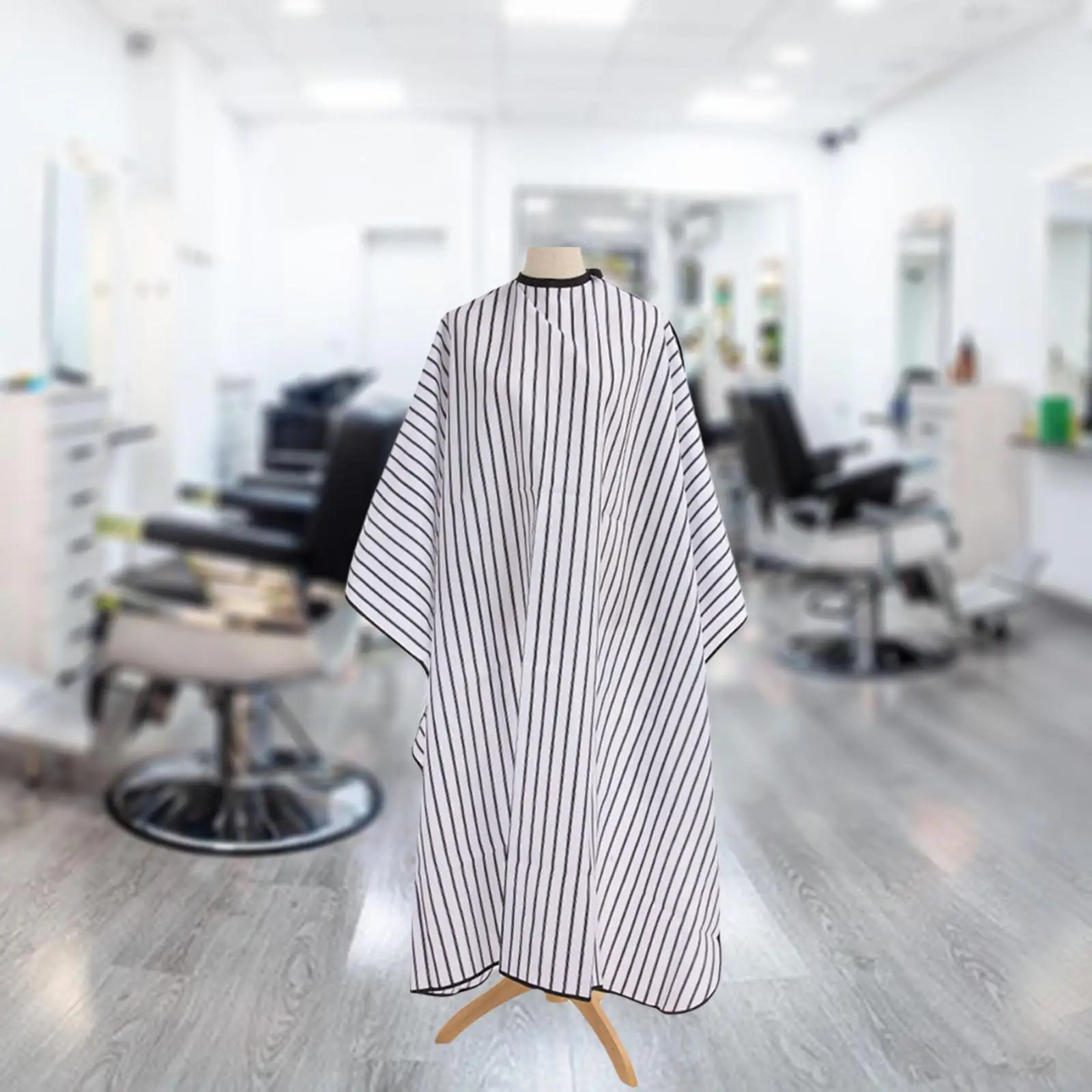 Hair Cutting Cape Stripe Pattern 160x140cm Professional with Snap Cloth Accessories for Barber Hairdressing Gown Hairstylist
