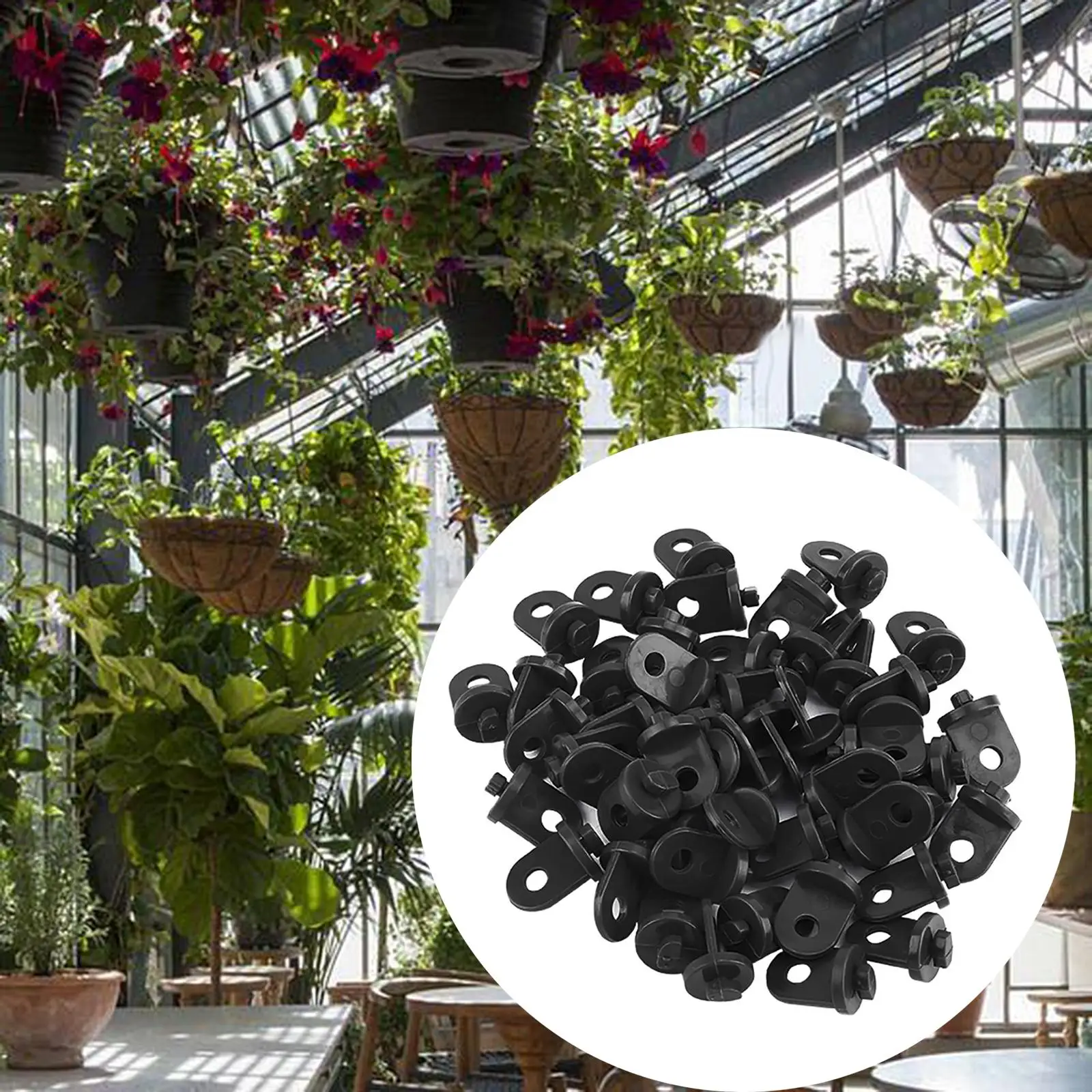 50x Greenhouse Plants Hook Hanger Twist Clips Accessories for Pots Insulation Netting Shading Tomato Hanging Flower Baskets
