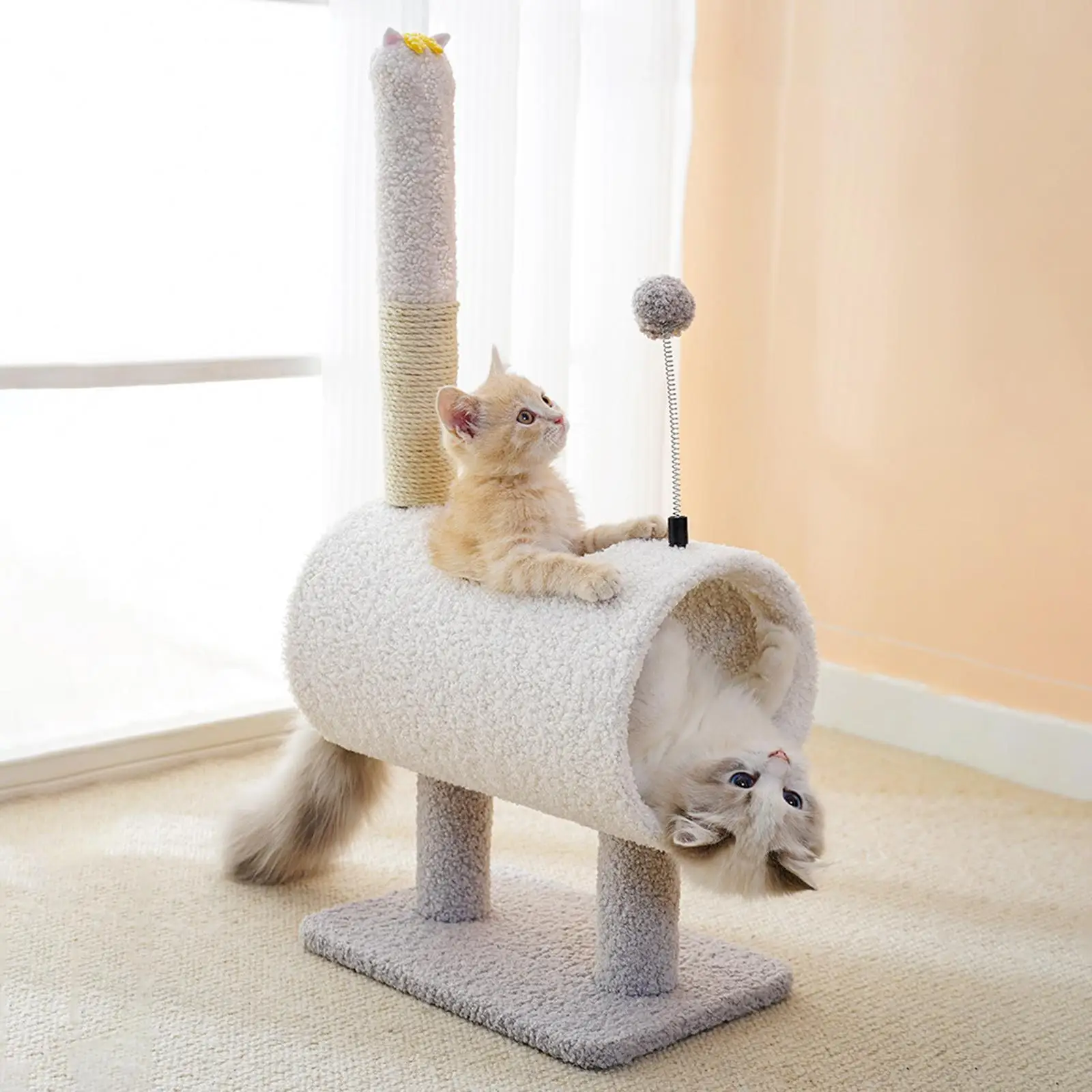 Cat Scratching Post Tunnels Tube Sisal Scratch Posts Playing Kitty Scratcher