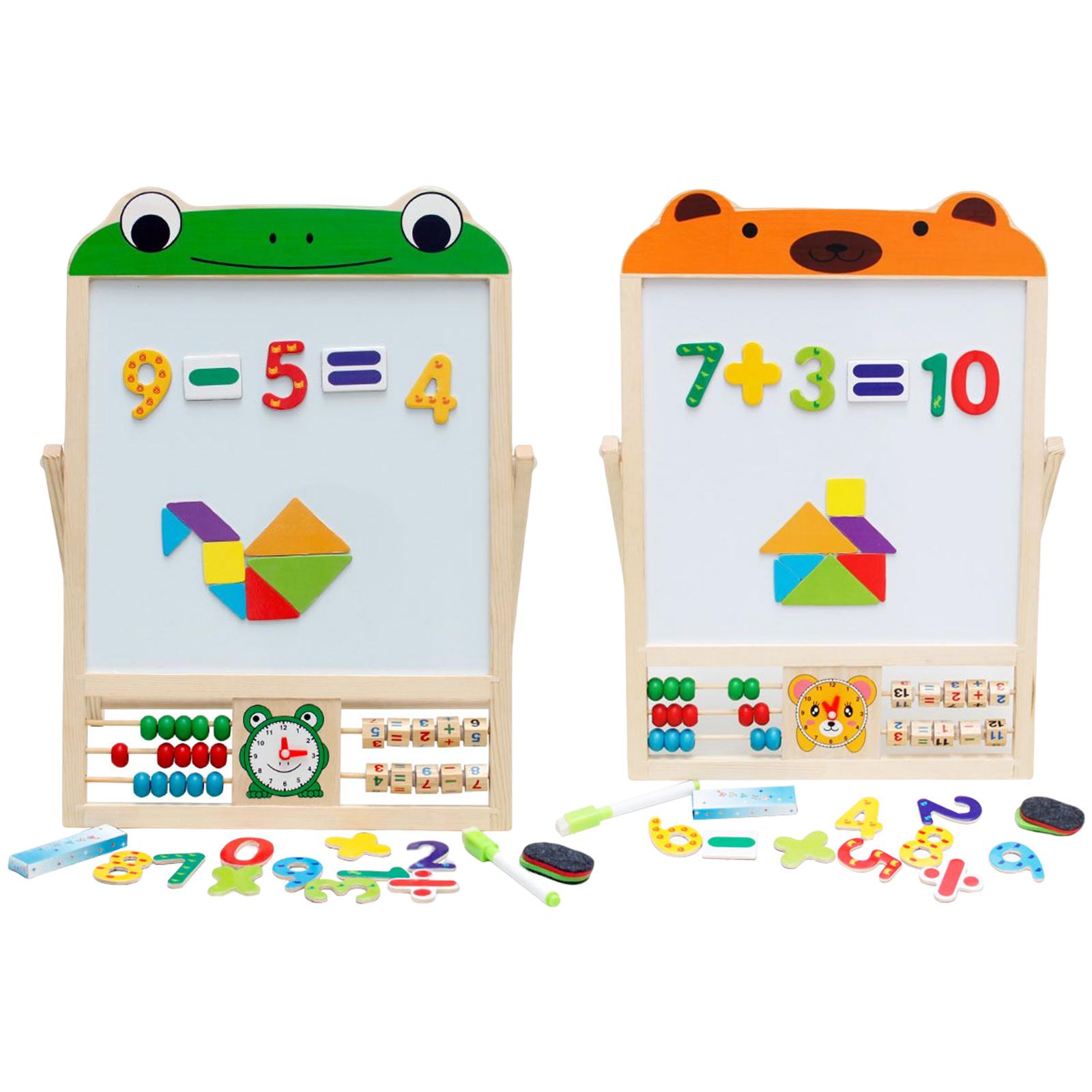 Double Sided Drawing Board Art Easel Jigsaw Puzzle Toys Whiteboard Chalkboard for Boys Girls Toddlers Age 3 4 5 6 Years Old Kids