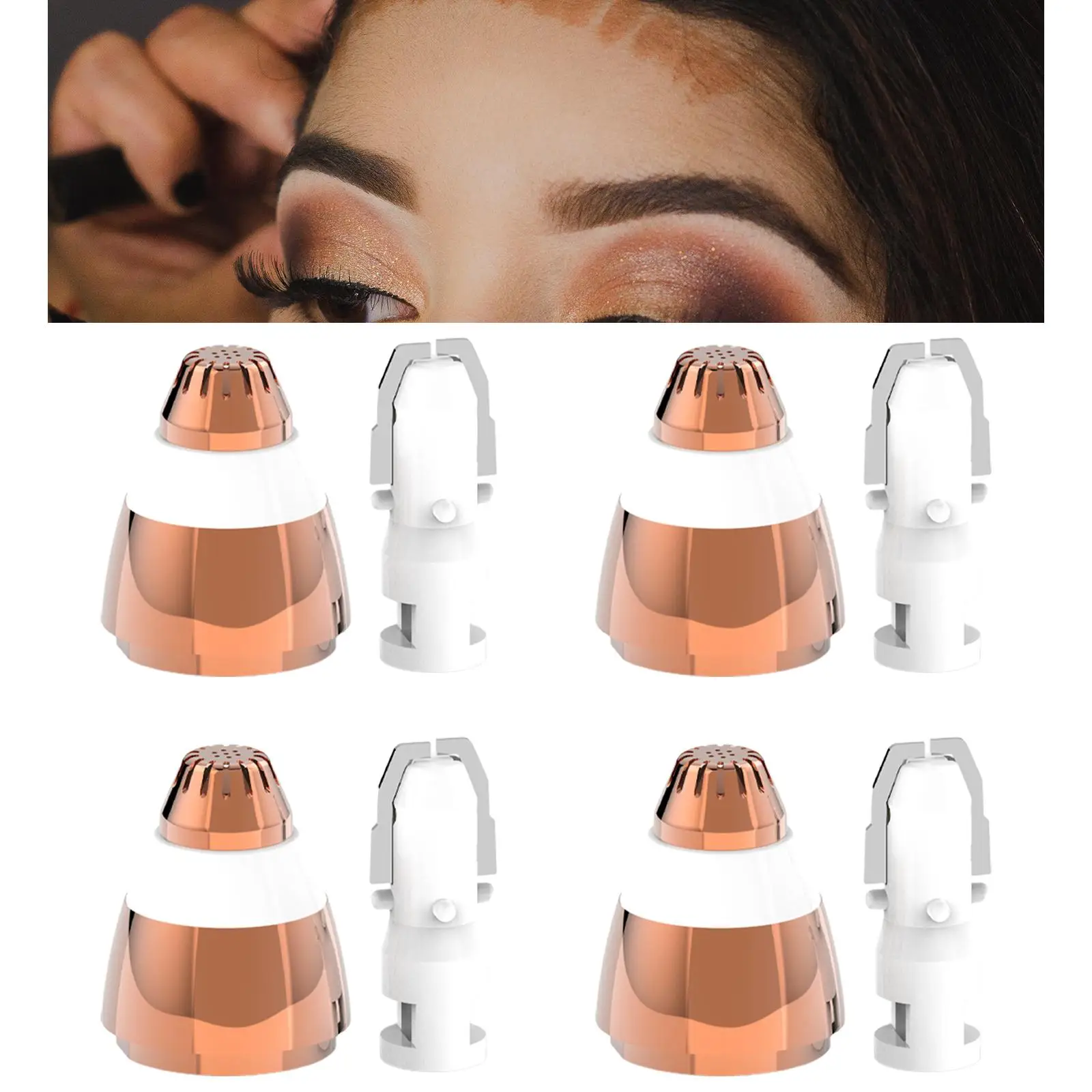 4 Sets Eyebrow Trimmer Replacement Heads Supplies Eye Brow Epilator Women
