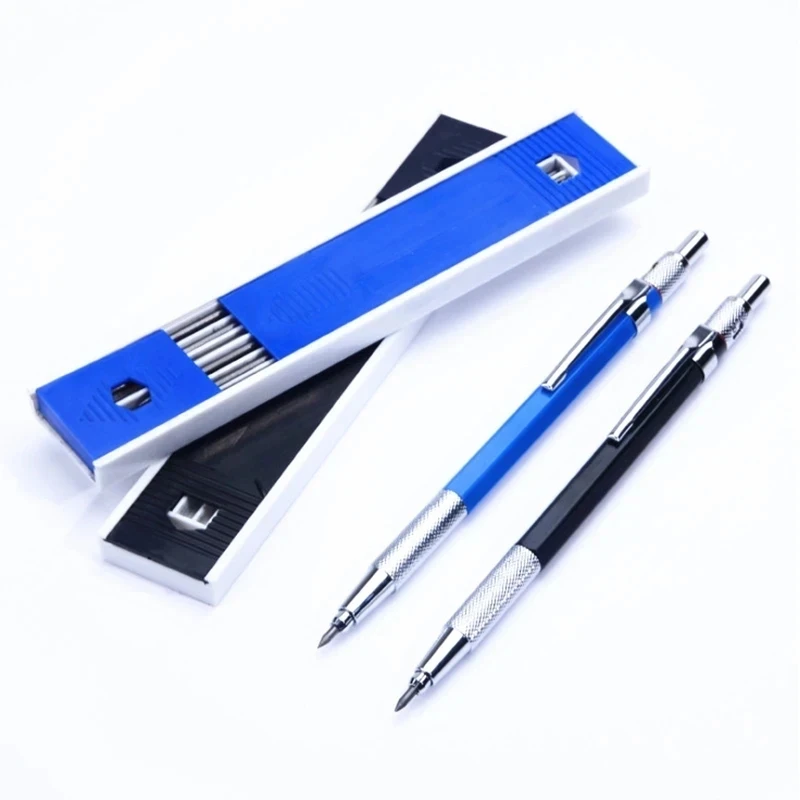 2,0 mm Druckbleistift-Set, 2B, blau/schwarze Mine, Nachfüllungen, Büro, Schreiben, Schule, Kunst, Malerei, Design, Skizzenwerkzeuge, Studenten-Briefpapier – Detail 5
