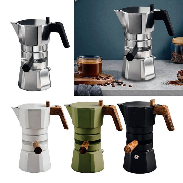 Stovetop Coffee Maker Durable, Easy to Use, Powerful Coffee Maker That Serves 2 Cups Quickly and easily. Coffee Pot for, Size: 17.4cmx8.8cm, Green