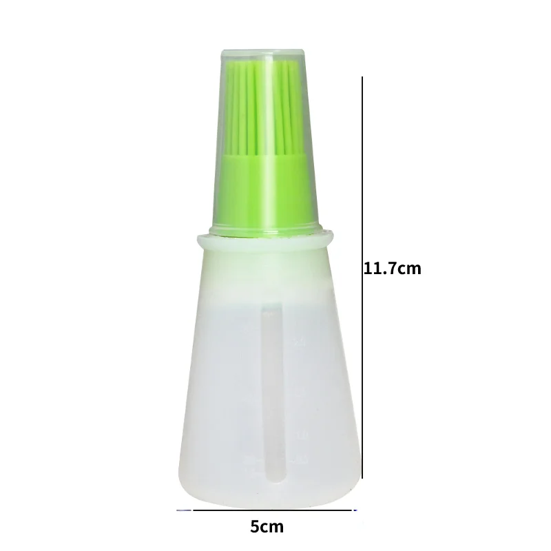 Baking Oil Brush Silicone Oil Bottle With Cap Barbecue Brush With Scale Sauce Butter Brush Kitchen Cooking Accessory