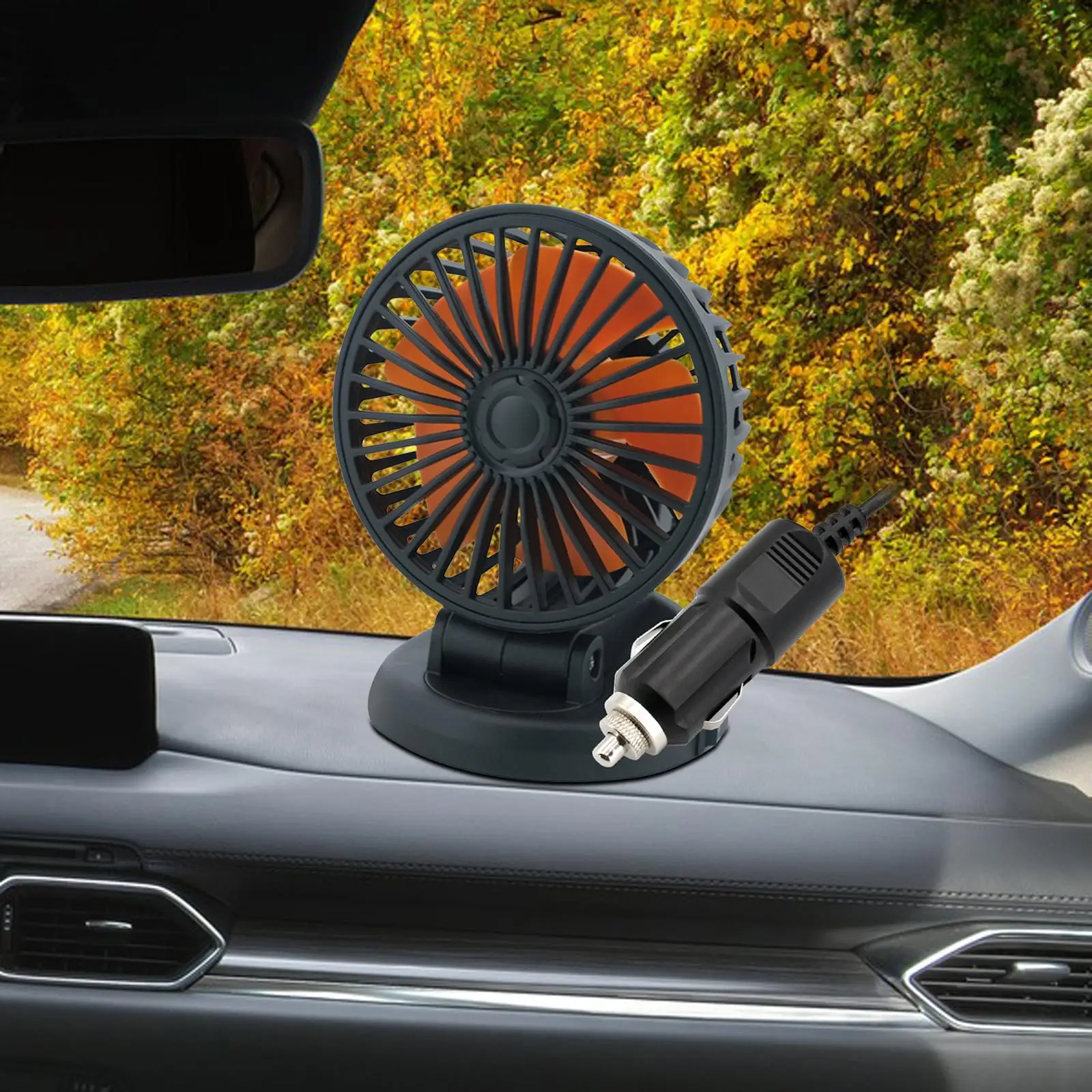 360 Degree Rotatable Automobile Dashboard Fans 2 Speeds Adjustable Electric Car Seat Fan Car Fans for Vehicle Truck SUV