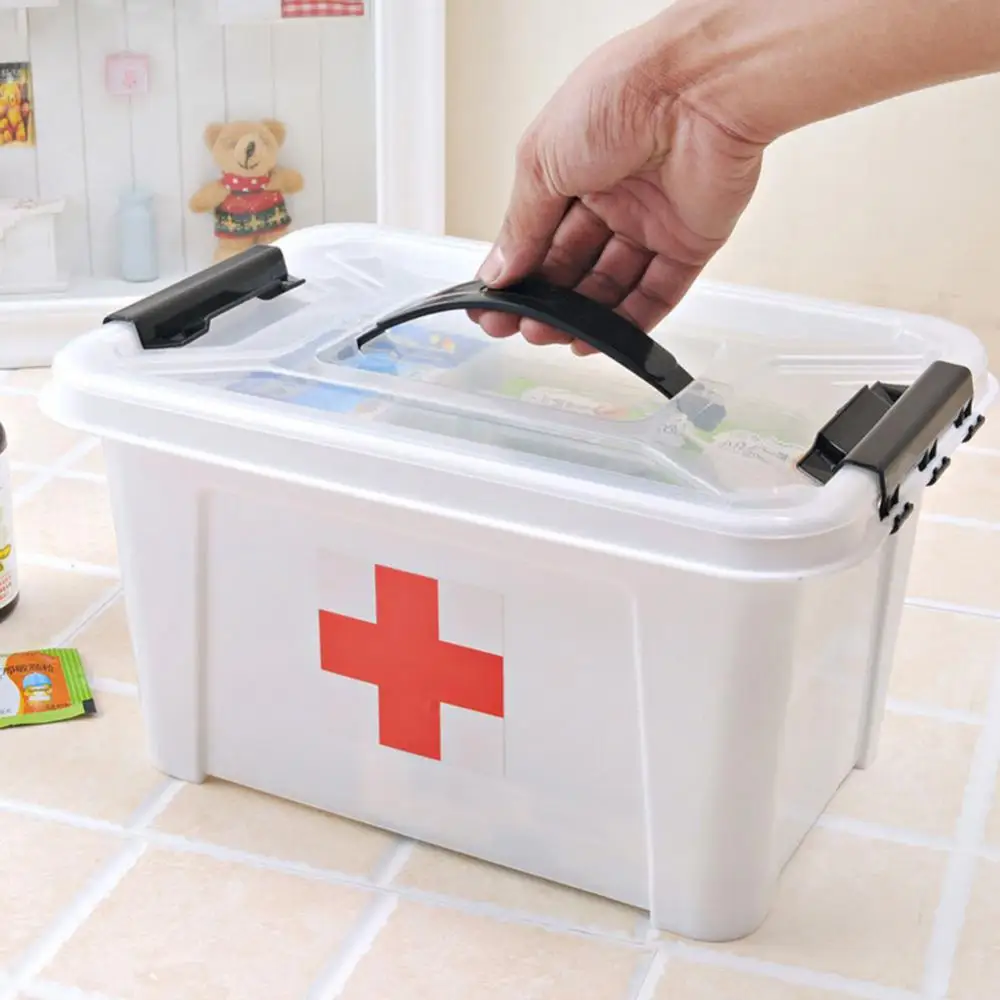 Портативный прочный пластиковый ящик для хранения лекарств и таблеток .
