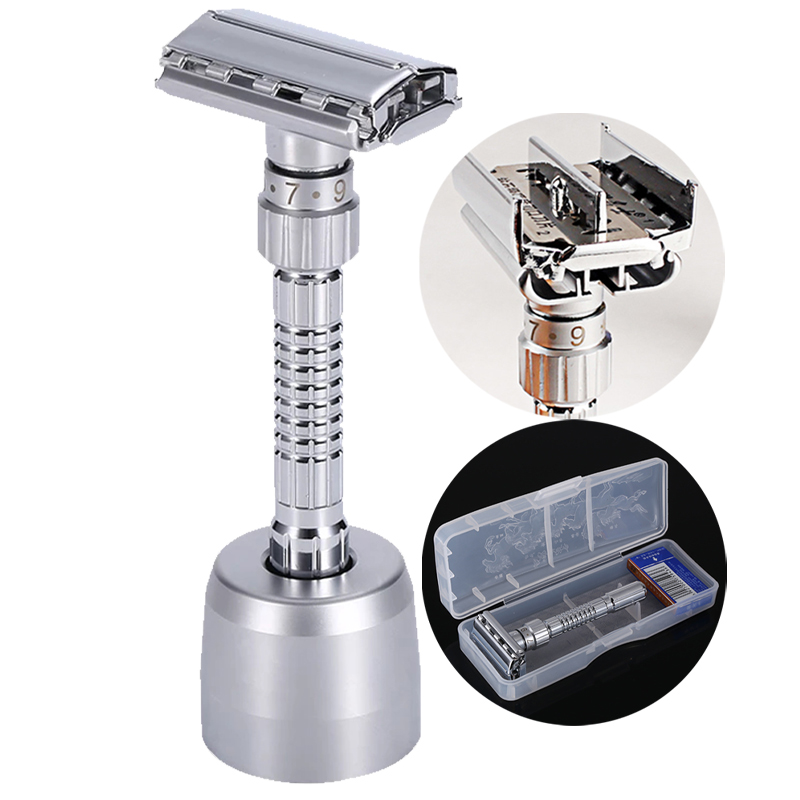 Best of Adjustable Double Edge Safety Razor Classic Mens Shaving Mild To Aggressive Hair Removal Manual Shaver It With 5 Blades Reviews & Tips