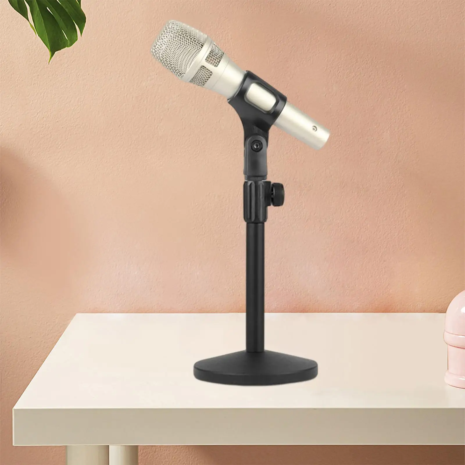 Adjustable Table Mic Stand Portable Durable Metal Desktop Microphone Stand for Concert Singing Conference Home Acoustic Screen