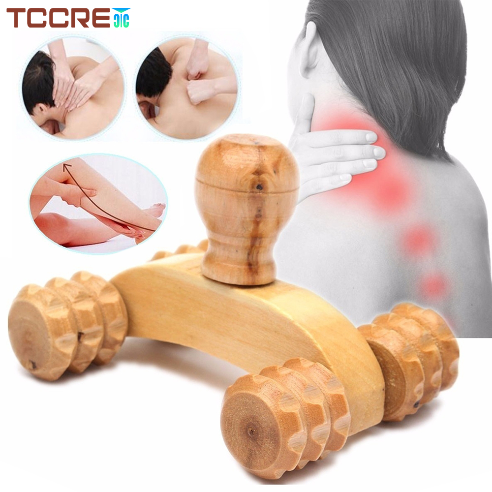 Best of Wooden Four Wheels Car Massager Wood Trigger Point Back Massage Muscle Roller Tool For Body Neck Shoulder Waist Arms Legs Foot Reviews & Tips