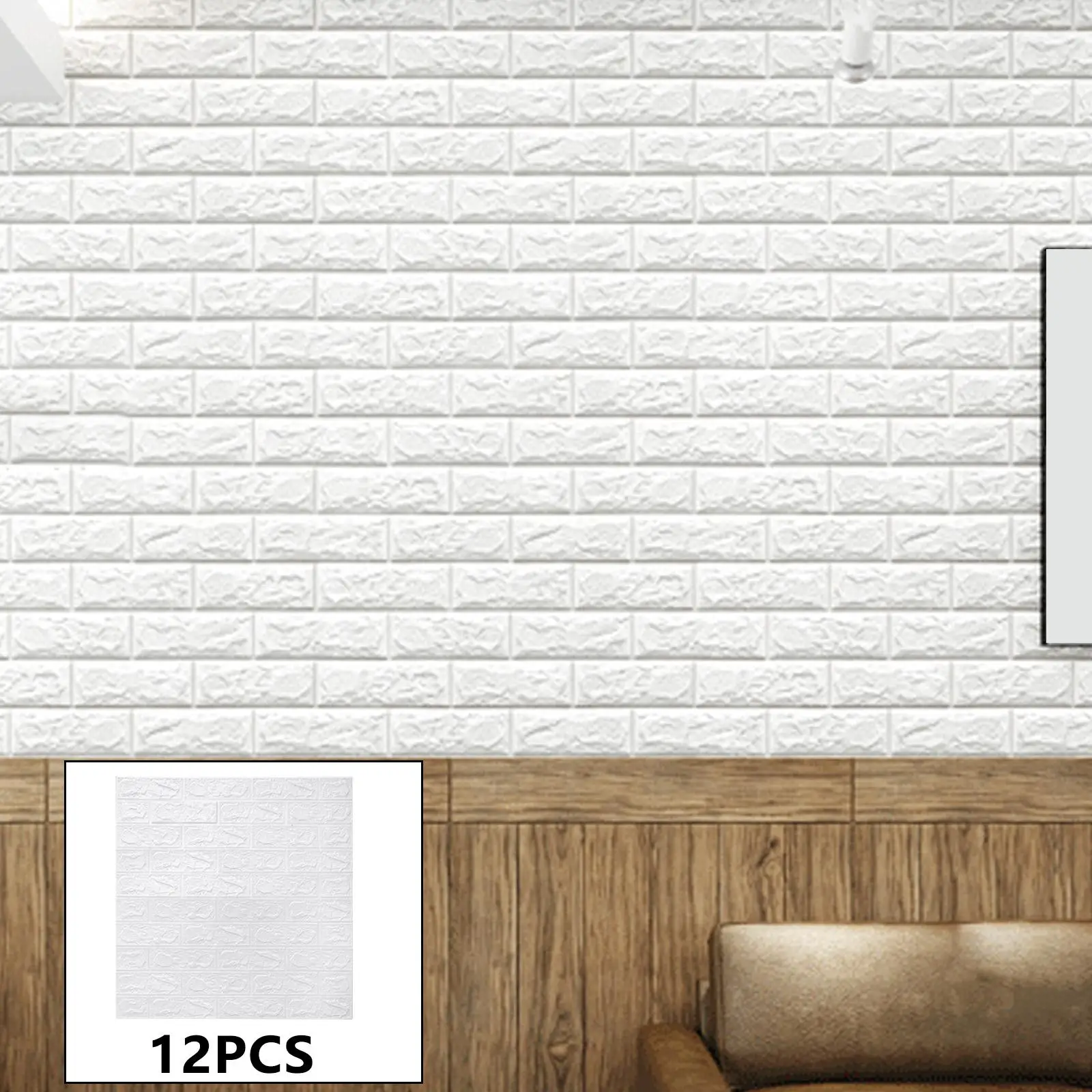 12Pcs 3D Brick Wall Panels Wall Panels Peel and Stick Foam Wall Panels for Living Room Bedroom Kitchen TV Wall Decoration