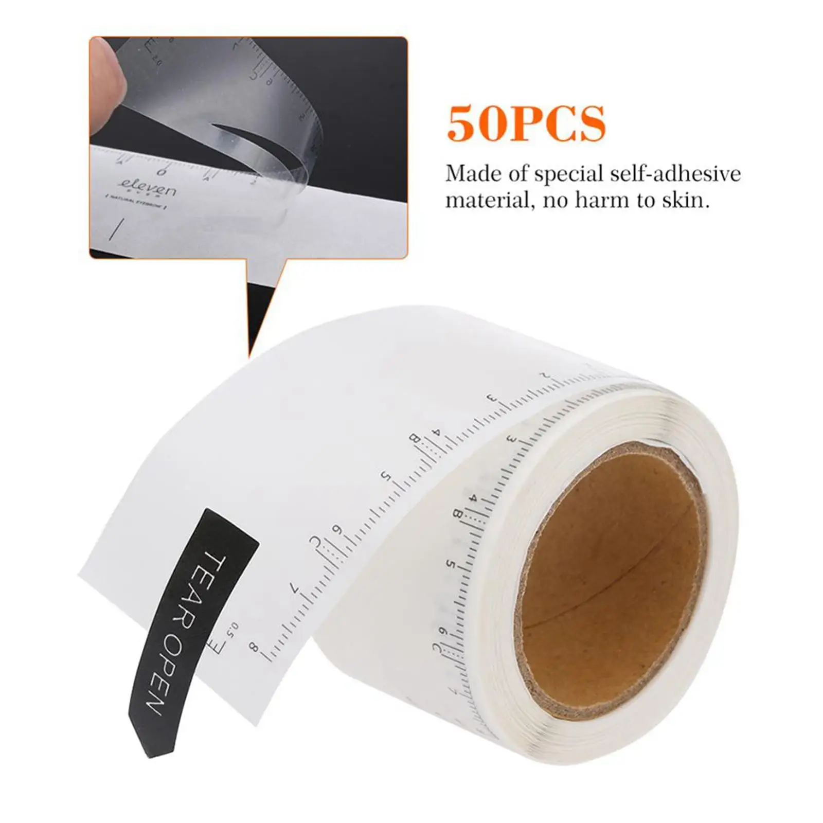 50Pcs/Roll  Eyebrow Ruler Sticker  Cosmetic Tool Eyebrow Position Measurement for Beautician